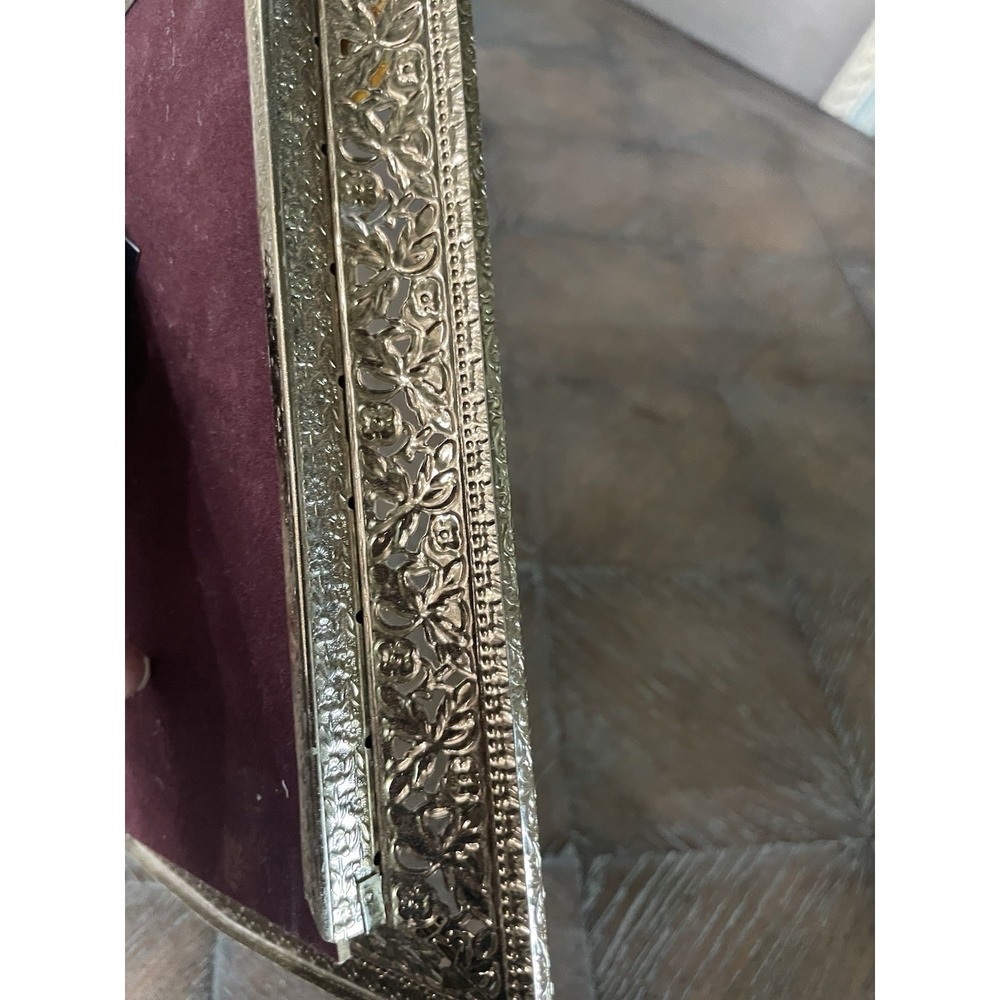 Vtg Ornate Gold White Tone Filigree Flower Embellished Picture Photo Frame  5x7 - Picture 10 of 12